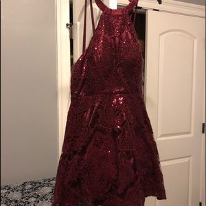Dark red/ burgundy homecoming/prom dress